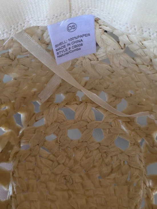 Indie Chic Cowboy Hat - Natural/Combo 100% Paper Adjustable Western Lightweight - Picture 6 of 6